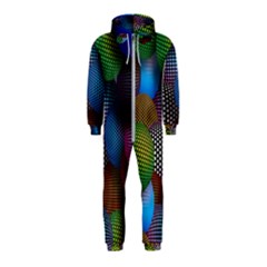 Multicolored Patterned Spheres 3d Hooded Jumpsuit (kids) by Sapixe