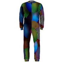 Multicolored Patterned Spheres 3d Onepiece Jumpsuit (men)  by Sapixe