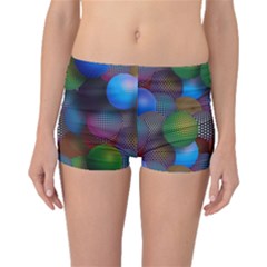 Multicolored Patterned Spheres 3d Boyleg Bikini Bottoms by Sapixe