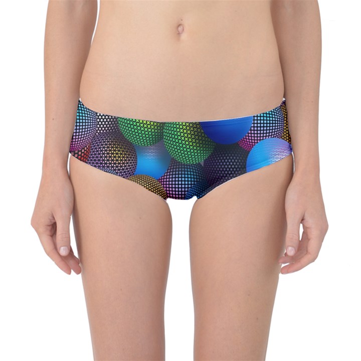 Multicolored Patterned Spheres 3d Classic Bikini Bottoms