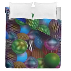 Multicolored Patterned Spheres 3d Duvet Cover Double Side (queen Size) by Sapixe