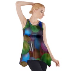 Multicolored Patterned Spheres 3d Side Drop Tank Tunic by Sapixe