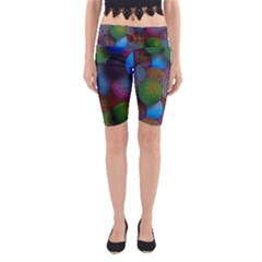 Multicolored Patterned Spheres 3d Yoga Cropped Leggings by Sapixe