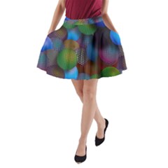 Multicolored Patterned Spheres 3d A-line Pocket Skirt by Sapixe