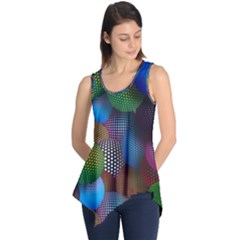 Multicolored Patterned Spheres 3d Sleeveless Tunic by Sapixe