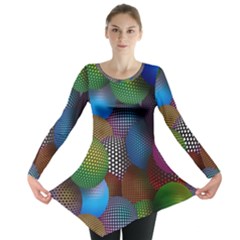 Multicolored Patterned Spheres 3d Long Sleeve Tunic  by Sapixe