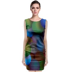 Multicolored Patterned Spheres 3d Classic Sleeveless Midi Dress by Sapixe