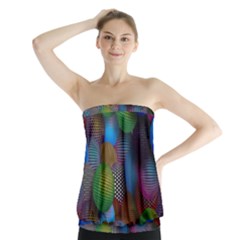 Multicolored Patterned Spheres 3d Strapless Top by Sapixe