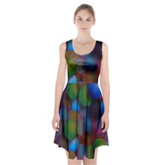 Multicolored Patterned Spheres 3d Racerback Midi Dress by Sapixe