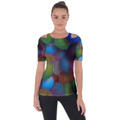 Multicolored Patterned Spheres 3d Short Sleeve Top by Sapixe