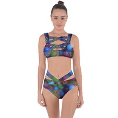 Multicolored Patterned Spheres 3d Bandaged Up Bikini Set  by Sapixe