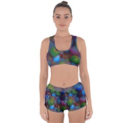 Multicolored Patterned Spheres 3d Racerback Boyleg Bikini Set by Sapixe