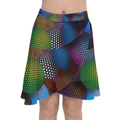 Multicolored Patterned Spheres 3d Chiffon Wrap by Sapixe