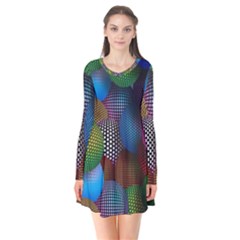 Multicolored Patterned Spheres 3d Flare Dress by Sapixe