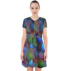 Multicolored Patterned Spheres 3d Adorable In Chiffon Dress by Sapixe