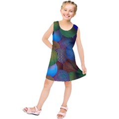 Multicolored Patterned Spheres 3d Kids  Tunic Dress by Sapixe