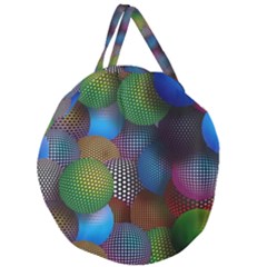 Multicolored Patterned Spheres 3d Giant Round Zipper Tote by Sapixe