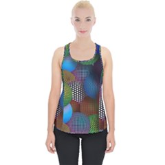 Multicolored Patterned Spheres 3d Piece Up Tank Top by Sapixe