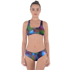 Multicolored Patterned Spheres 3d Criss Cross Bikini Set by Sapixe