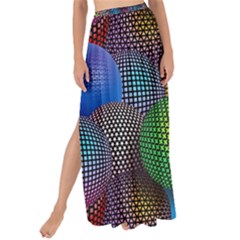 Multicolored Patterned Spheres 3d Maxi Chiffon Tie-up Sarong by Sapixe