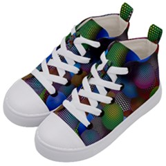 Multicolored Patterned Spheres 3d Kid s Mid-top Canvas Sneakers