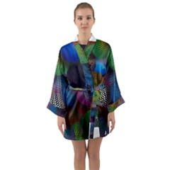 Multicolored Patterned Spheres 3d Long Sleeve Kimono Robe by Sapixe