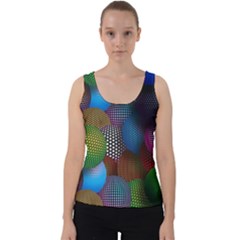 Multicolored Patterned Spheres 3d Velvet Tank Top by Sapixe