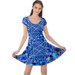 Network Connection Structure Knot Cap Sleeve Dress by Sapixe