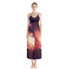 Nebula Elevation Button Up Chiffon Maxi Dress