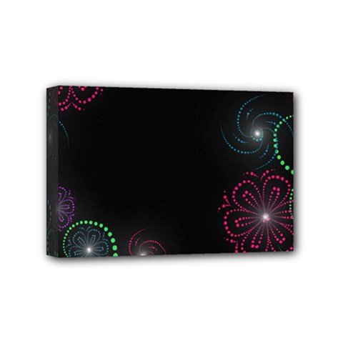 Neon Flowers And Swirls Abstract Mini Canvas 6  X 4  by Sapixe