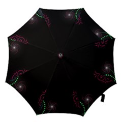 Neon Flowers And Swirls Abstract Hook Handle Umbrellas (medium) by Sapixe