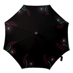 Neon Flowers And Swirls Abstract Hook Handle Umbrellas (small) by Sapixe