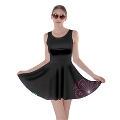 Neon Flowers And Swirls Abstract Skater Dress by Sapixe