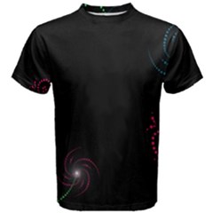 Neon Flowers And Swirls Abstract Men s Cotton Tee by Sapixe