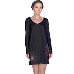 Neon Flowers And Swirls Abstract Long Sleeve Nightdress by Sapixe