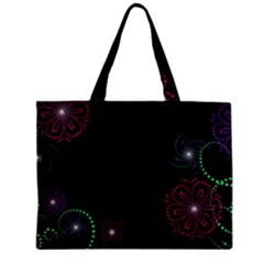 Neon Flowers And Swirls Abstract Zipper Mini Tote Bag by Sapixe