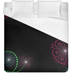 Neon Flowers And Swirls Abstract Duvet Cover (king Size) by Sapixe