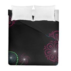 Neon Flowers And Swirls Abstract Duvet Cover Double Side (full/ Double Size) by Sapixe