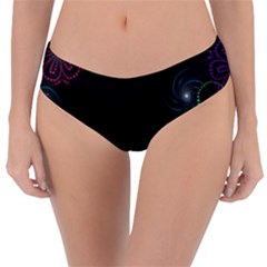 Neon Flowers And Swirls Abstract Reversible Classic Bikini Bottoms by Sapixe