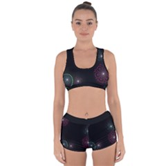 Neon Flowers And Swirls Abstract Racerback Boyleg Bikini Set by Sapixe