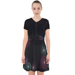 Neon Flowers And Swirls Abstract Adorable In Chiffon Dress by Sapixe