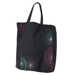 Neon Flowers And Swirls Abstract Giant Grocery Zipper Tote by Sapixe