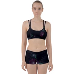 Neon Flowers And Swirls Abstract Women s Sports Set by Sapixe