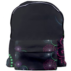 Neon Flowers And Swirls Abstract Giant Full Print Backpack by Sapixe