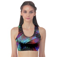 Native Blanket Abstract Digital Art Sports Bra by Sapixe