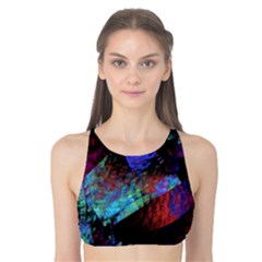 Native Blanket Abstract Digital Art Tank Bikini Top by Sapixe