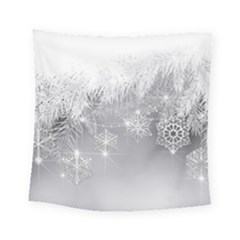 New Year Holiday Snowflakes Tree Branches Square Tapestry (small) by Sapixe