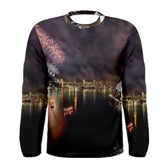 New Year’s Evein Sydney Australia Opera House Celebration Fireworks Men s Long Sleeve Tee by Sapixe