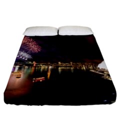 New Year’s Evein Sydney Australia Opera House Celebration Fireworks Fitted Sheet (california King Size) by Sapixe