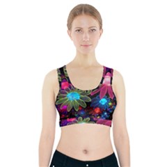 Nice 3d Flower Sports Bra With Pocket by Sapixe